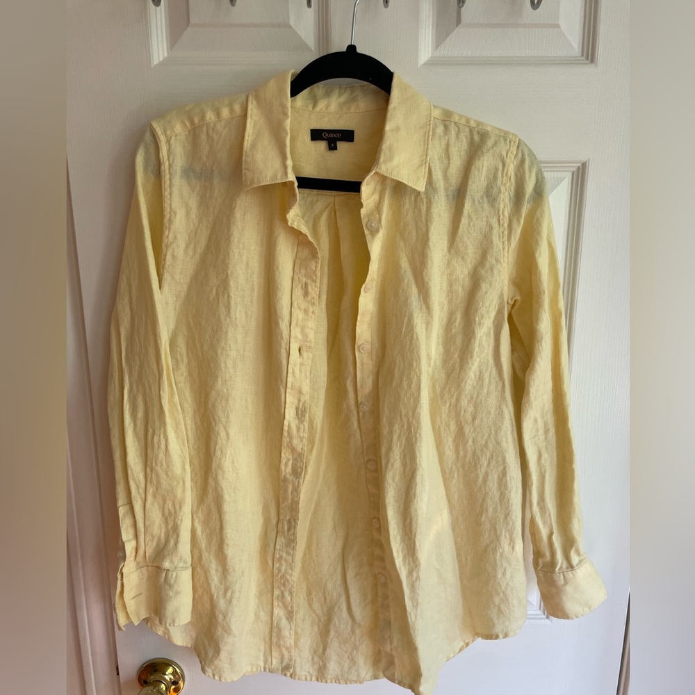 Quince Light Yellow Linen Shirt